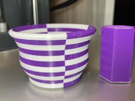 Bowl two close-up with purge tower. Excellent quality color change.