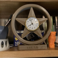 Texas Star Clock in place with clock installed.